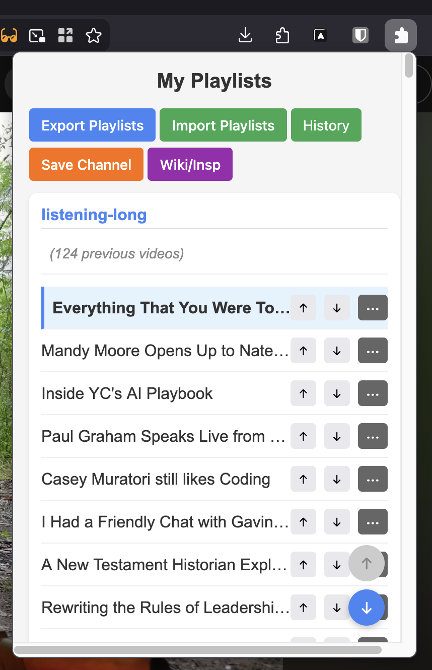 Screenshot of my browser extension